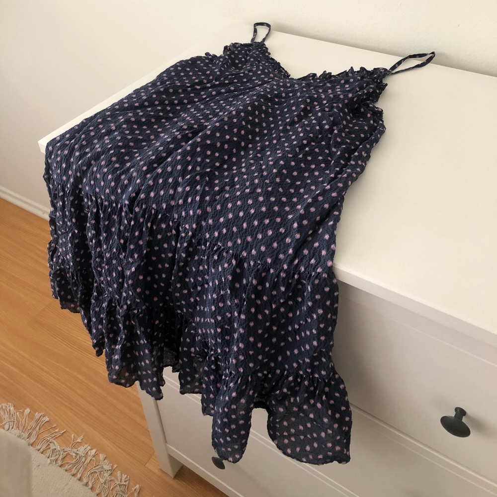 REBECCA TAYLOR blue and lavender polka dot dress
